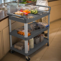 Rubbermaid Three Tier Utility Cart, Black - 40" x 20" x 37"