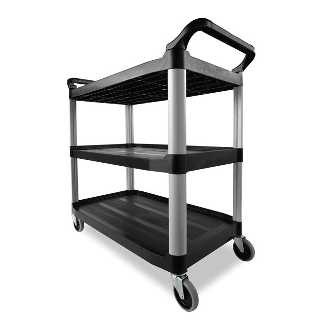 Rubbermaid Three Tier Utility Cart, Black - 40" x 20" x 37"