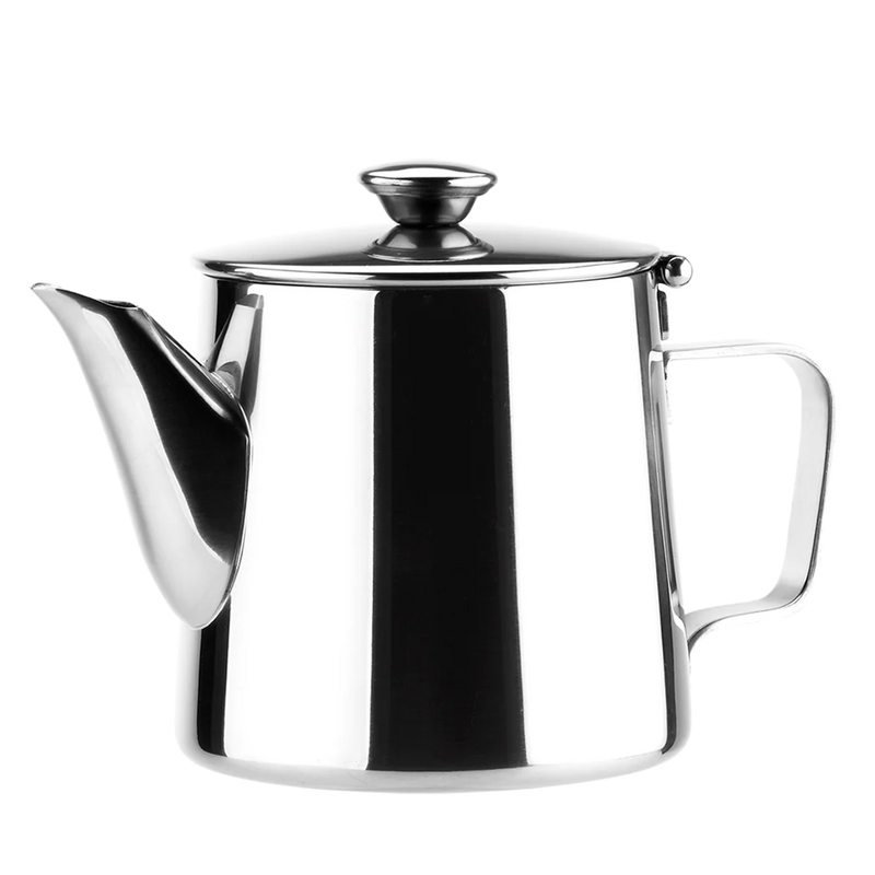 Browne 12 Oz Teapot with Strainer, Stainless Steel