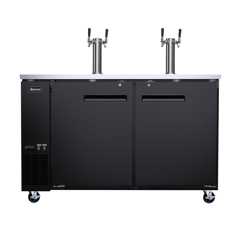 Nella 61" Draft Beer Refrigerator with 2 Beer Dispensers & 2 Solid Doors