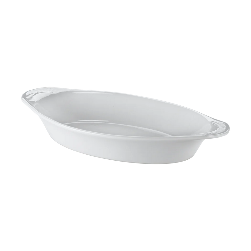 Browne 12 Oz Oval Lasagna Baker, White