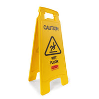 Rubbermaid 25" Yellow Double Sided Wet Floor Sign