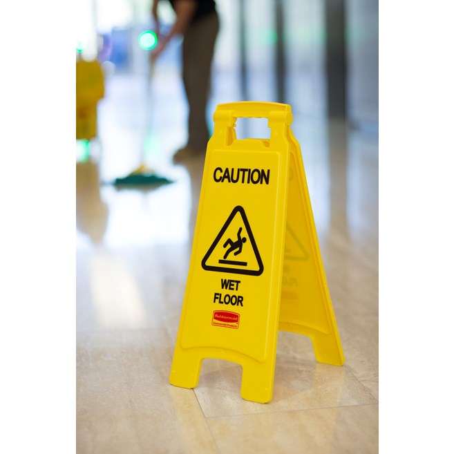 Rubbermaid 25" Yellow Double Sided Wet Floor Sign