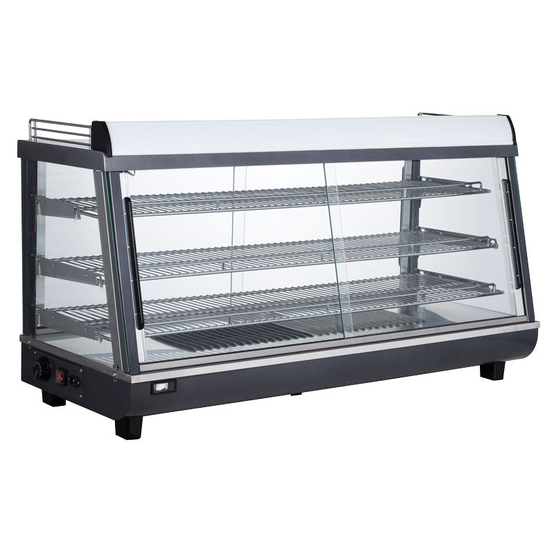 Nella 47" Countertop Curved Heated Display Case with 3 Shelves