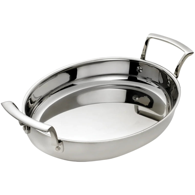 Thermalloy Oval Roasting Pan 12" x 10" x 2 - Stainless Steel