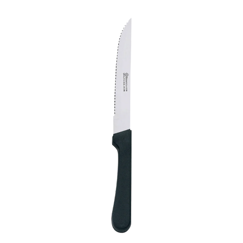 Browne New Line 9" Steak Knife, Pointed Tip, Black Handle, 12 /Case