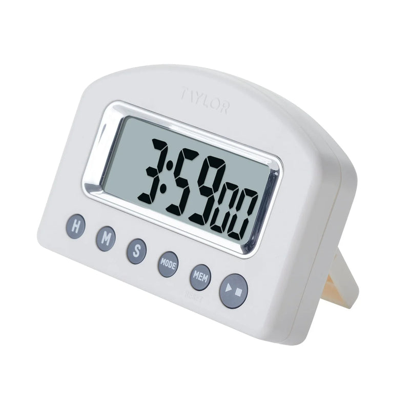 Taylor Digital Timer with Memory & Clock, Chrome