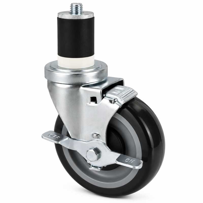 BK Resources 5" Casters with Brake, Set of 4