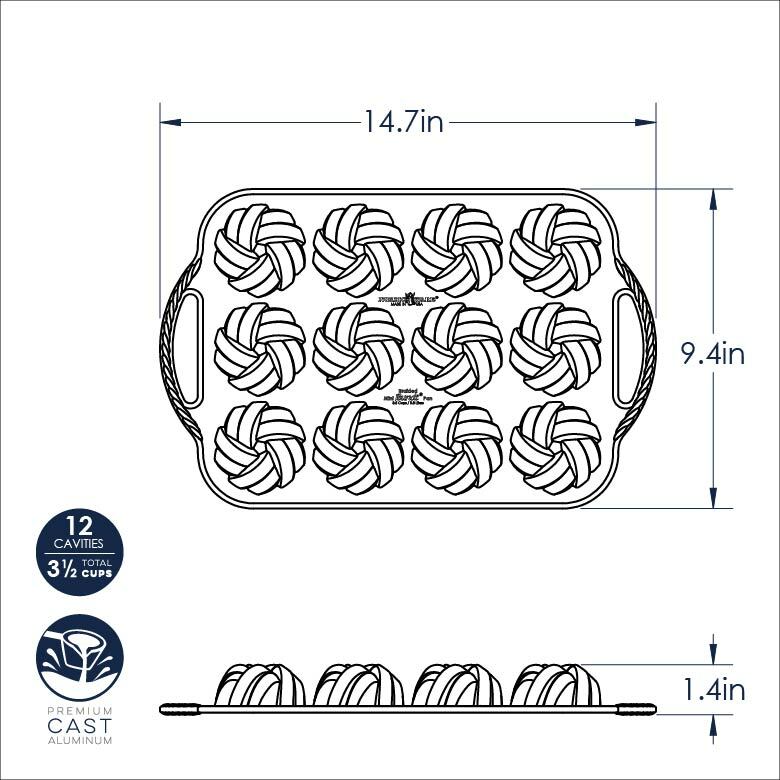 Nordic Ware 75th Anniversary Braided Mini Bundt Pan