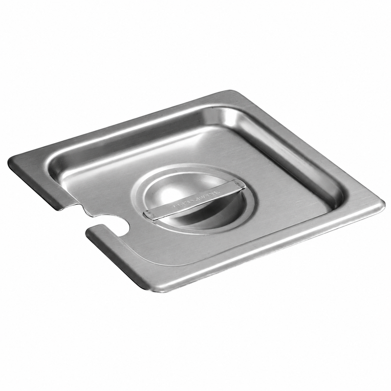 Carlisle DuraPan 1/6 Size Slotted Steam Table Pan Cover. Stainless Steel