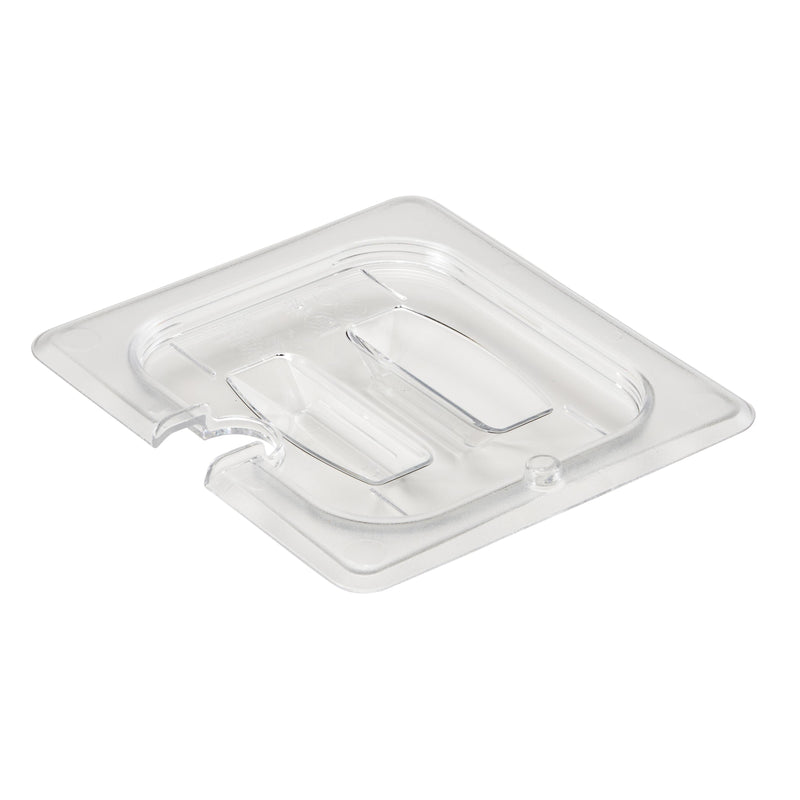 Cambro 60CWCHN135 1/6 Size Notched Food Pan Cover with Handle, Clear