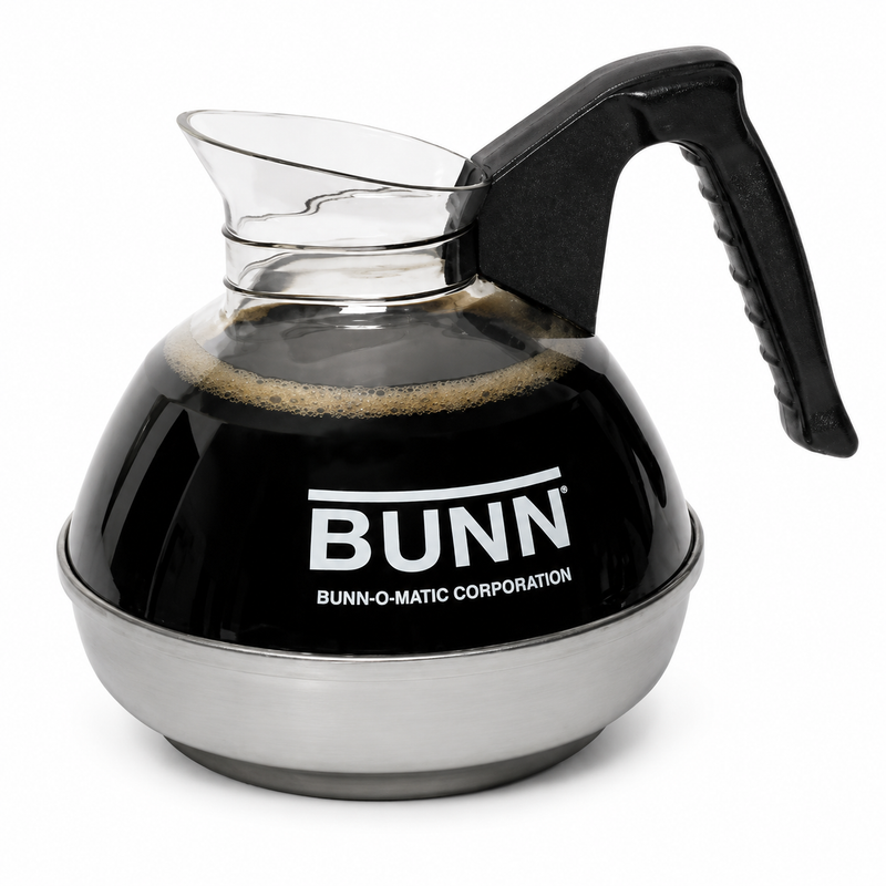 Bunn 1.9 Litre Easy Pour Coffee Decanter with Stainless Steel Bottom, Black Handle