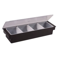 Winco Condiment Holder with 4 Compartments, Black