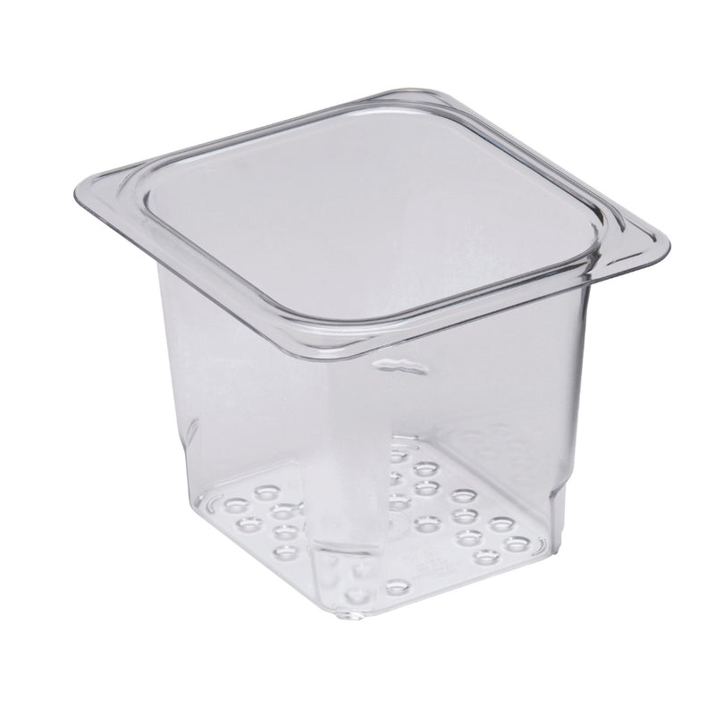 Cambro 65CLRCW135 1/6 Size Colander Pan 5" Deep, Clear