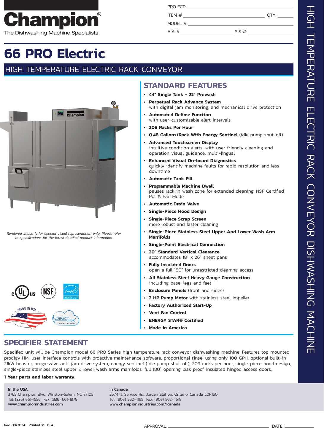 Spec Sheet