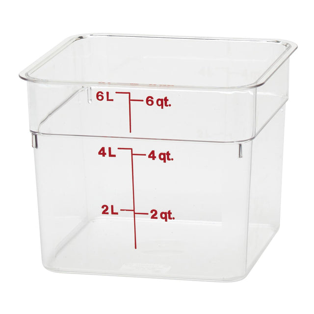 Cambro 6SFSCW135, 6 Qt Square Food Storage Container, Clear