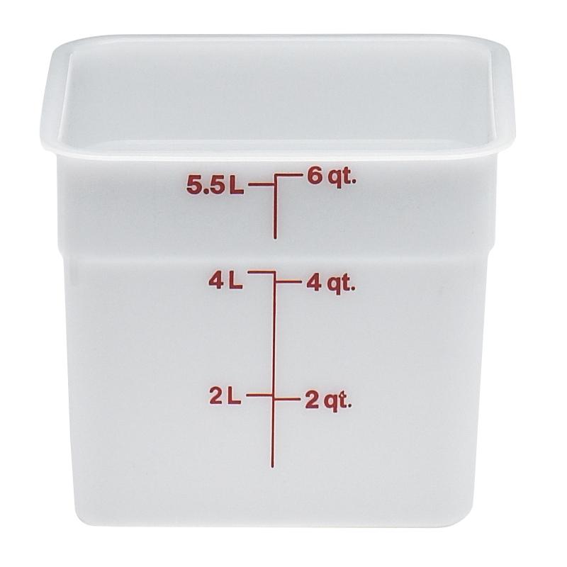 Cambro 6SFSP148, 6 Qt Square Food Storage Container, White