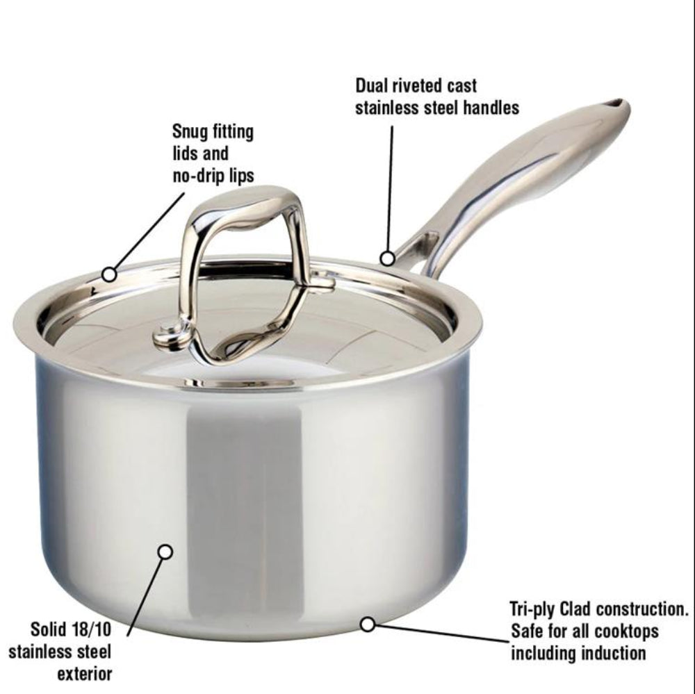 Meyer SuperSteel  1.5 Litre Tri-Ply Saucepan with Lid, Stainless Steel