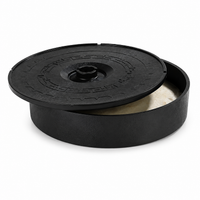 Carlisle 12" Plastic Tortilla Server with Lid, Microwave Safe, Black