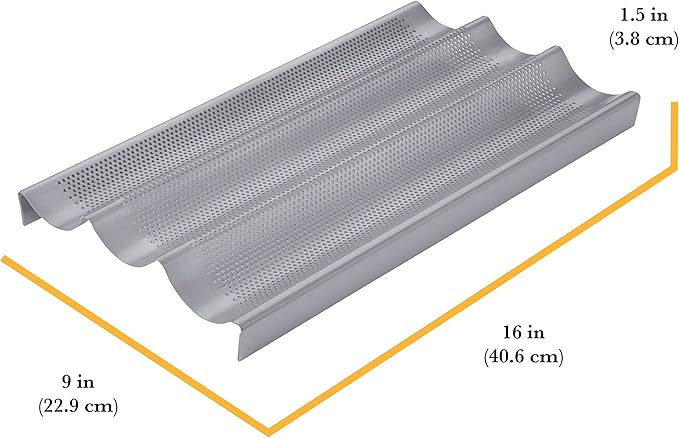 Chicago Metallic 16" x 9"  Perforated Baguette Pan