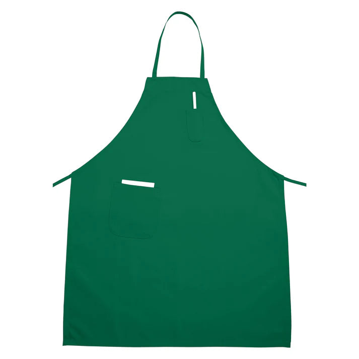 Winco Full Length Bib Apron with Pockets, Bright Green