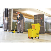 Rubbermaid WaveBrake 35 Qt Mop Bucket with Side Press Wringer, Red