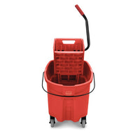 Rubbermaid WaveBrake 35 Qt Mop Bucket with Side Press Wringer, Red