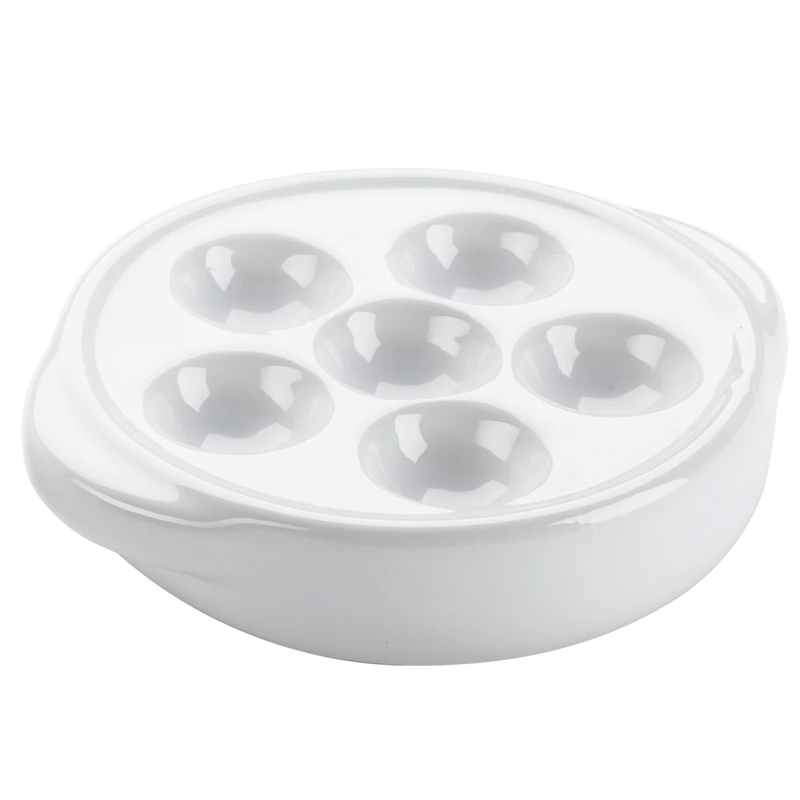 Browne Escargot Dish with 6 Holes, White