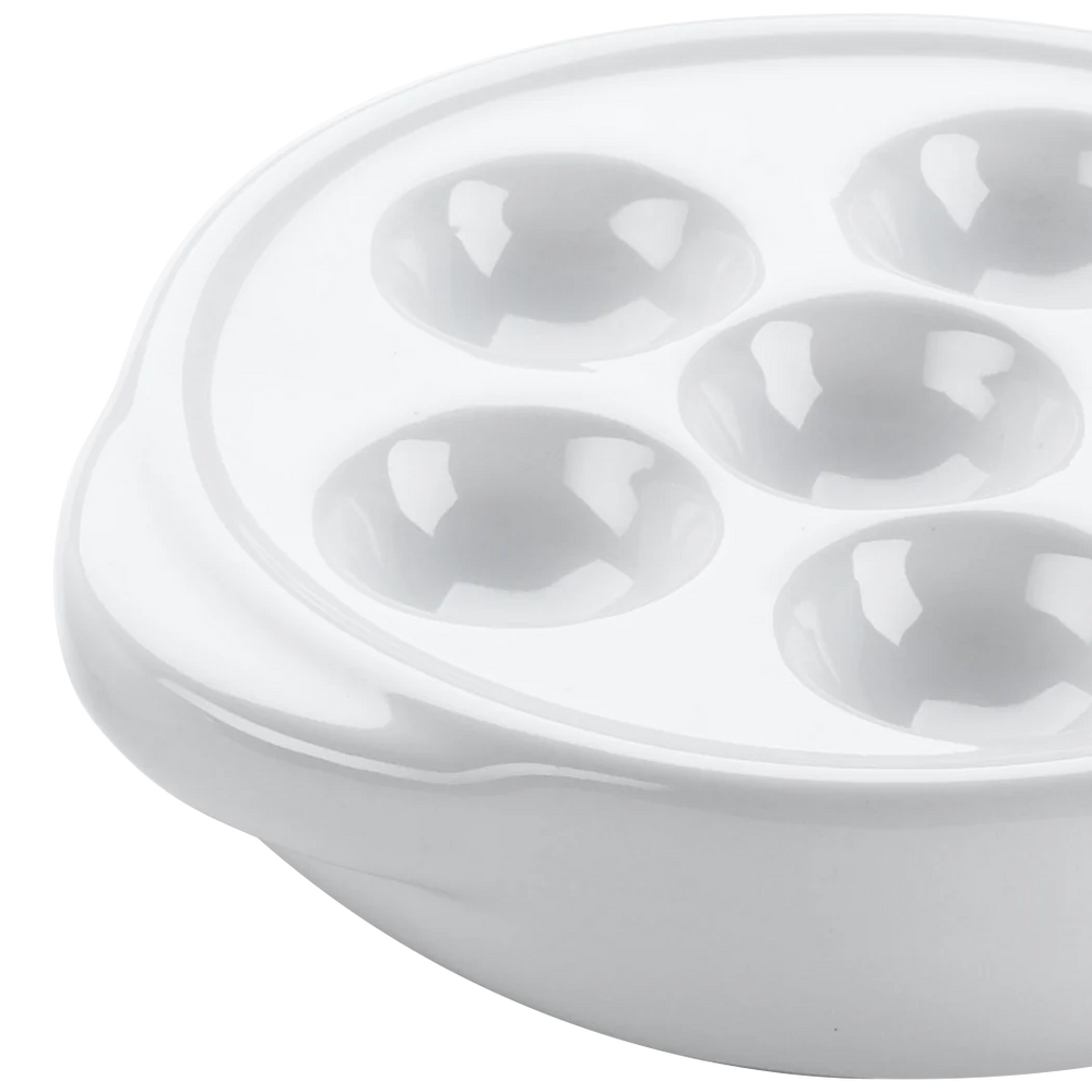 Browne Escargot Dish with 6 Holes, White