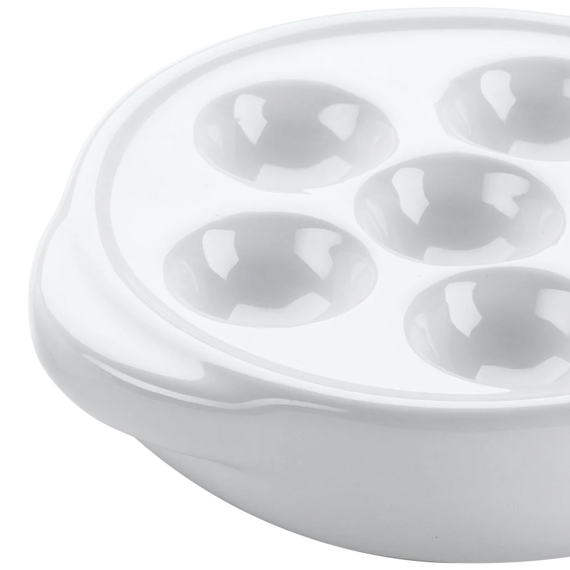 Browne Escargot Dish with 6 Holes, White
