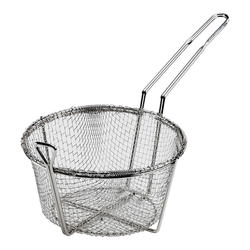 Browne 11.5" Round Medium Mesh Fry Basket, 5.5" Deep