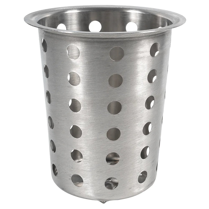 Browne 3.75" Perforated Flatware Cylinder Holder, Stainless Steel
