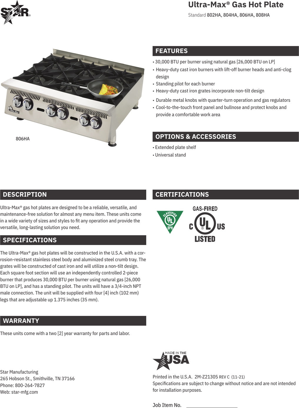 Spec Sheet