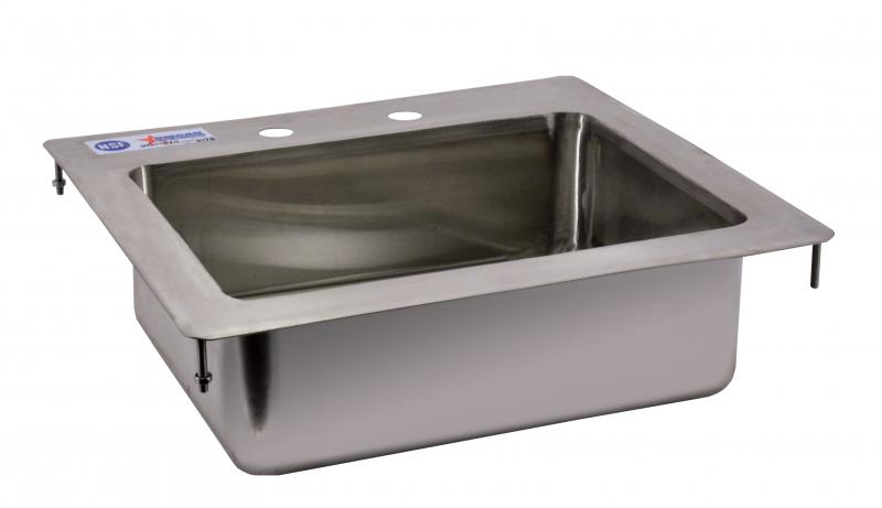 Nella Single Drop In Sink 14" x 10" x 5" with Flat Top, Stainless Steel
