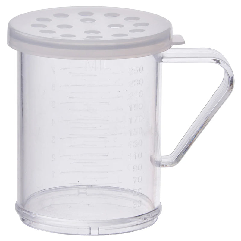 Winco 10 Oz Dredger, Clear Snap on Lid