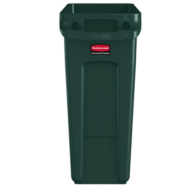 Rubbermaid Slim Jim 16 Gallon Rectangular Trash Can, Green