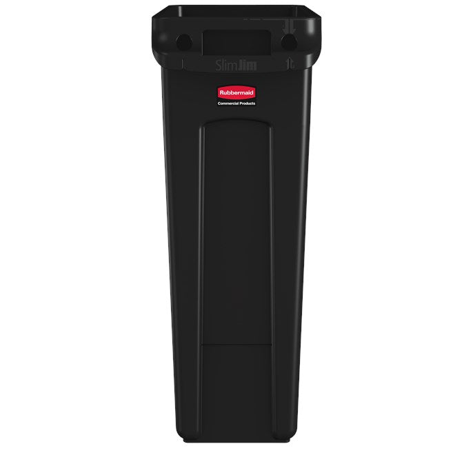 Rubbermaid Slim Jim 16 Gallon Rectangular Trash Can, Black