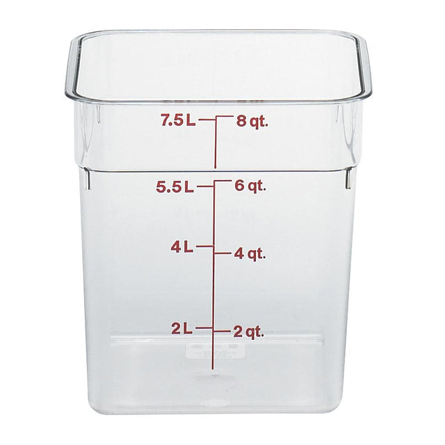 Cambro 8SFSCW, 8 Qt Square Food Storage Container, Clear