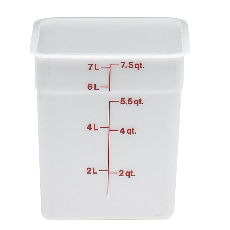Cambro 8SFSP148, 8 Qt Square Food Storage Container, White