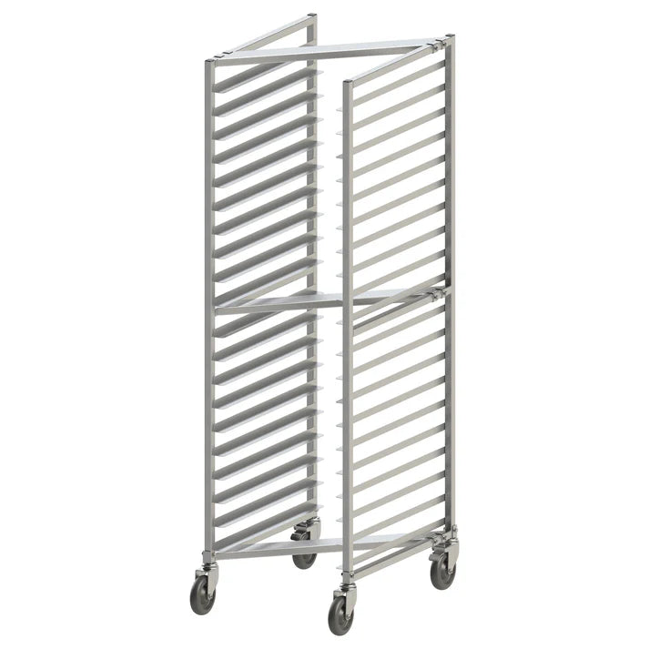 Winco 20 Tier Nesting Sheet Pan Rack with Brakes, 3" Spacing, Welded
