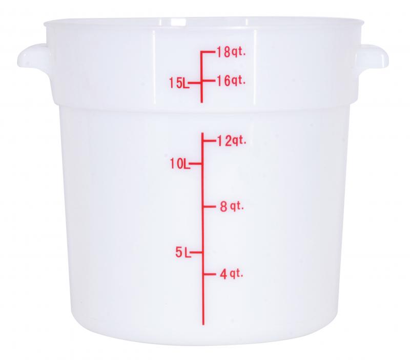 Nella 18 Qt Round Food Storage Container, White