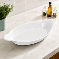 Bia 900049X 10" Oval Au Gratin Dish, White