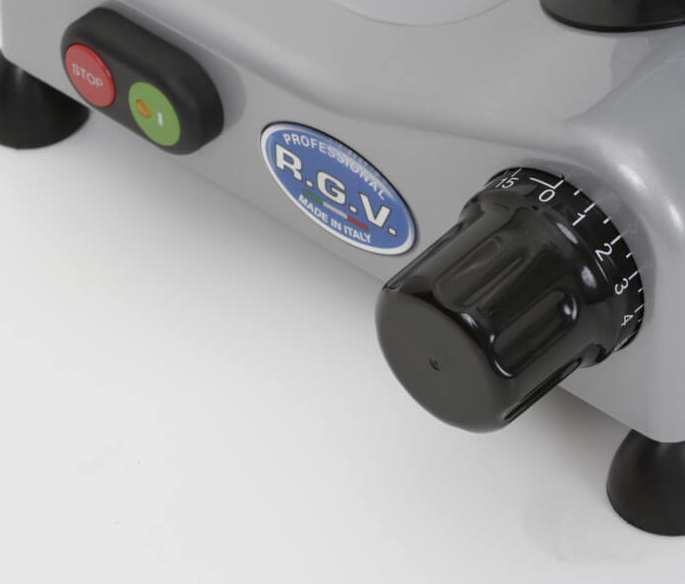 R.G.V. Luxury 11" Meat Slicer with Black Knobs & Feet, 0.20 HP - Residential