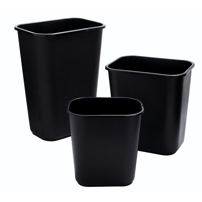 Rubbermaid 7 Gallon Rectangular Wastebasket, Black