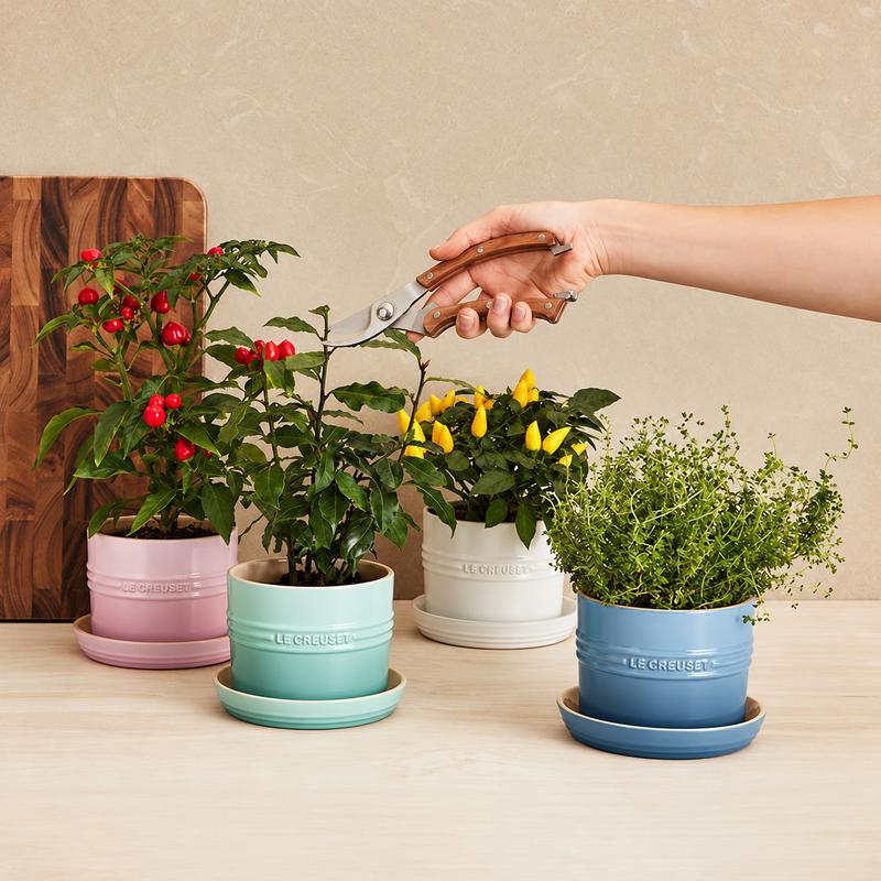 Le Creuset 14 cm Stoneware Herb Planter, Sage
