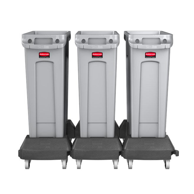 Rubbermaid Slim-Jim Trolley for 3540 & 3541 Containers, Black
