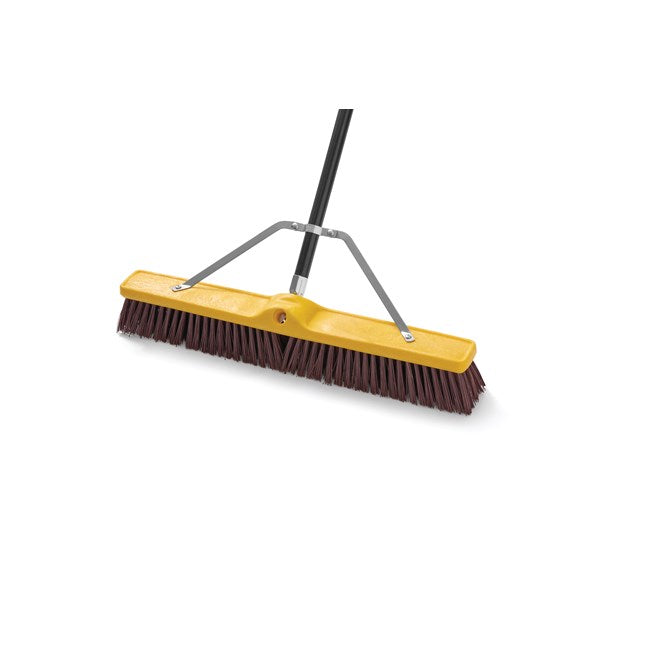 Rubbermaid 60" Self Locking Threaded Wood Broom Handle, Black