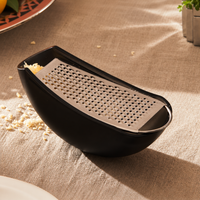Alessi Parmenide Cheese Grater with Cellar, Black
