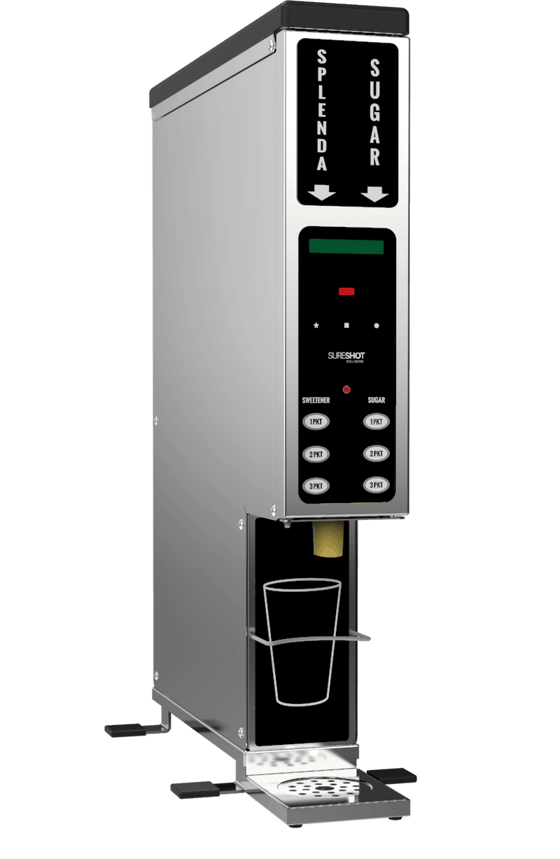 Sureshot Portion Control Sugar & Sweetener Dispenser with 6 lb Top Hopper & 1.75 lb Bottom Hopper