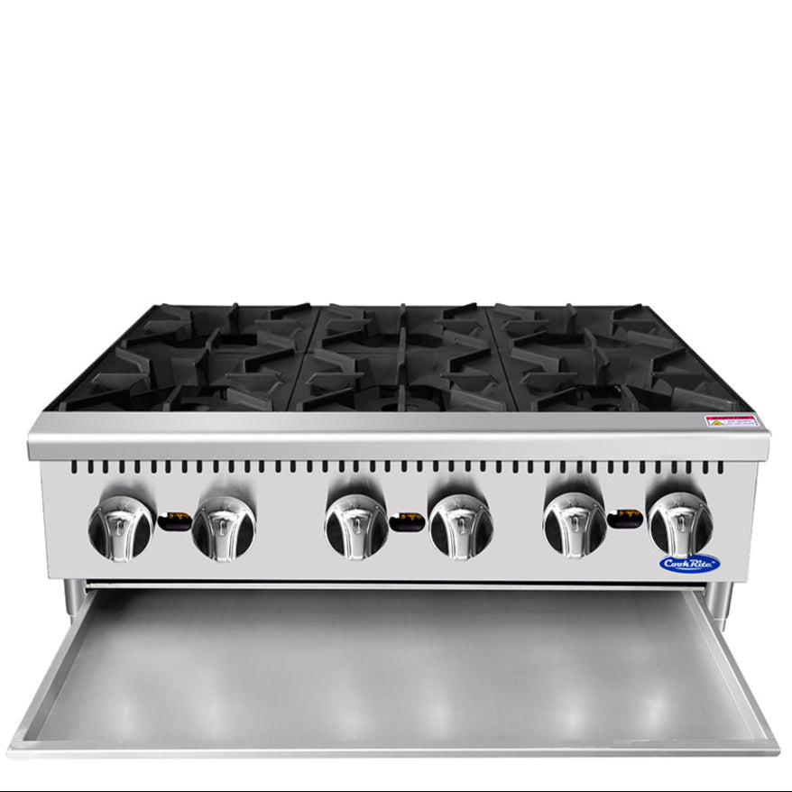 Atosa Cookrite 36" Countertop Hotplate with 6 Burners, Propane